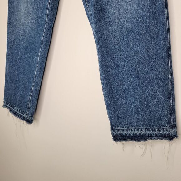 Boden Straight Leg Blue Button-Fly Jeans Raw Hem 8 - Picture 2 of 11